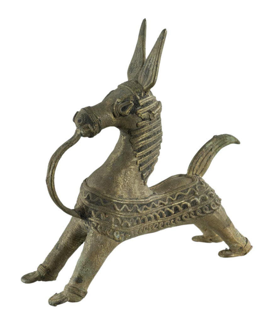 Figurine Cheval Dhokra en Métal – Artisanat Tribal d’Orissa, Inde