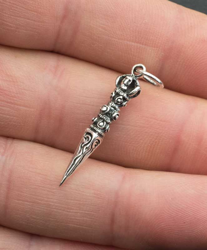 Pendentif Phurba Bouddhiste en Argent 925