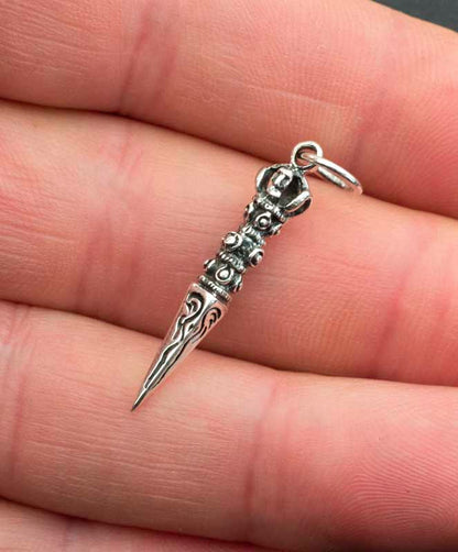 Pendentif Phurba Bouddhiste en Argent 925