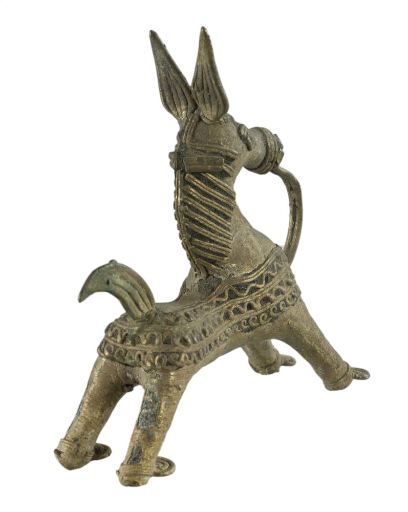 Figurine Cheval Dhokra en Métal – Artisanat Tribal d’Orissa, Inde