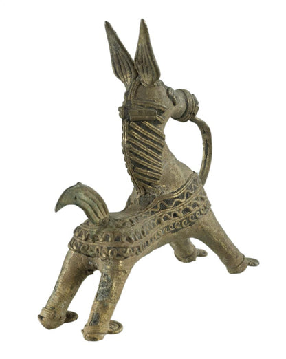 Figurine Cheval Dhokra en Métal – Artisanat Tribal d’Orissa, Inde