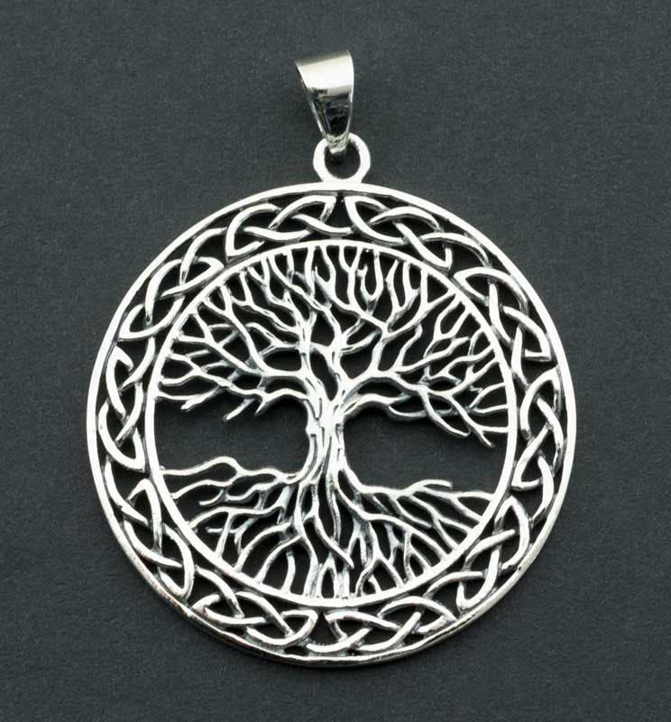 Pendentif Yggdrasil en argent 925 – Arbre de Vie nordique et symbole d'harmonie