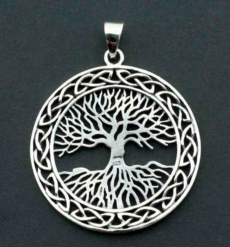 Pendentif Yggdrasil en argent 925 – Arbre de Vie nordique et symbole d'harmonie
