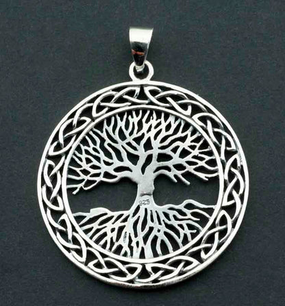 Pendentif Yggdrasil en argent 925 – Arbre de Vie nordique et symbole d'harmonie