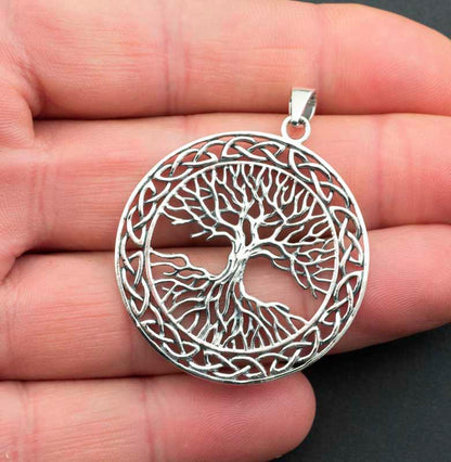 Pendentif Yggdrasil en argent 925 – Arbre de Vie nordique et symbole d'harmonie