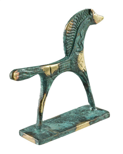 Statue Cheval Grec Géométrique en Bronze – Réplique de Musée de la Grèce Antique