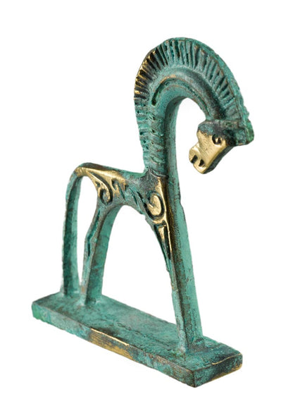 Statue Cheval Grec Géométrique en Bronze – Sculpture Inspirée de la Grèce Antique