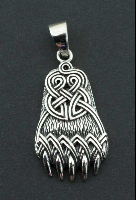 Pendentif Patte d’Ours Odin Viking en Argent 925