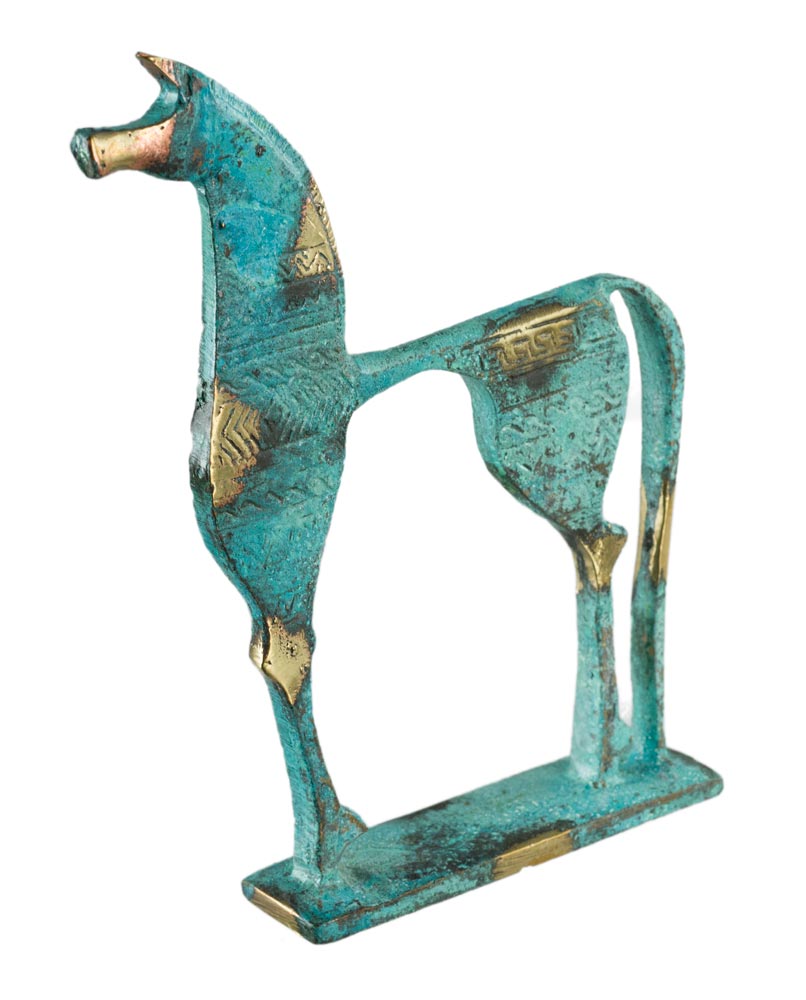 Statue Cheval Grec Géométrique en Bronze – Réplique Qualité Musée de la Grèce Antique