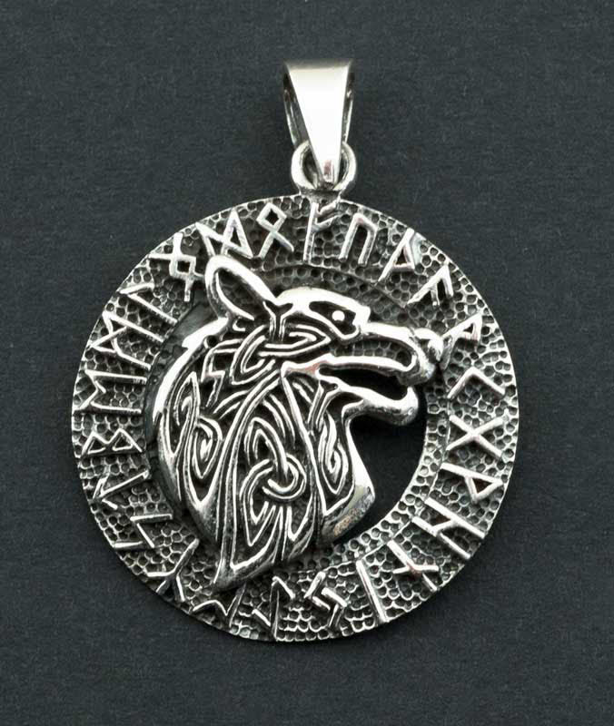 Pendentif Tête de Loup de Fenrir en Argent 925 - Viking