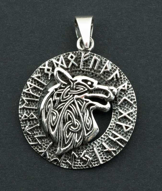 Pendentif Tête de Loup de Fenrir en Argent 925 - Viking