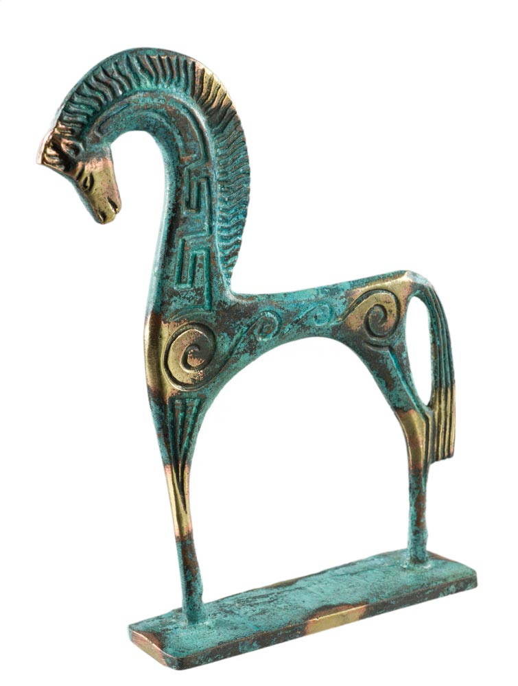 Statue Cheval Grec en Bronze – Style Géométrique Grèce Antique