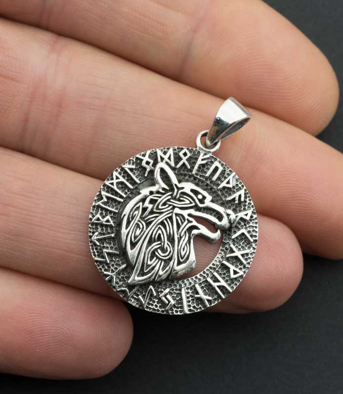 Pendentif Tête de Loup de Fenrir en Argent 925 - Viking