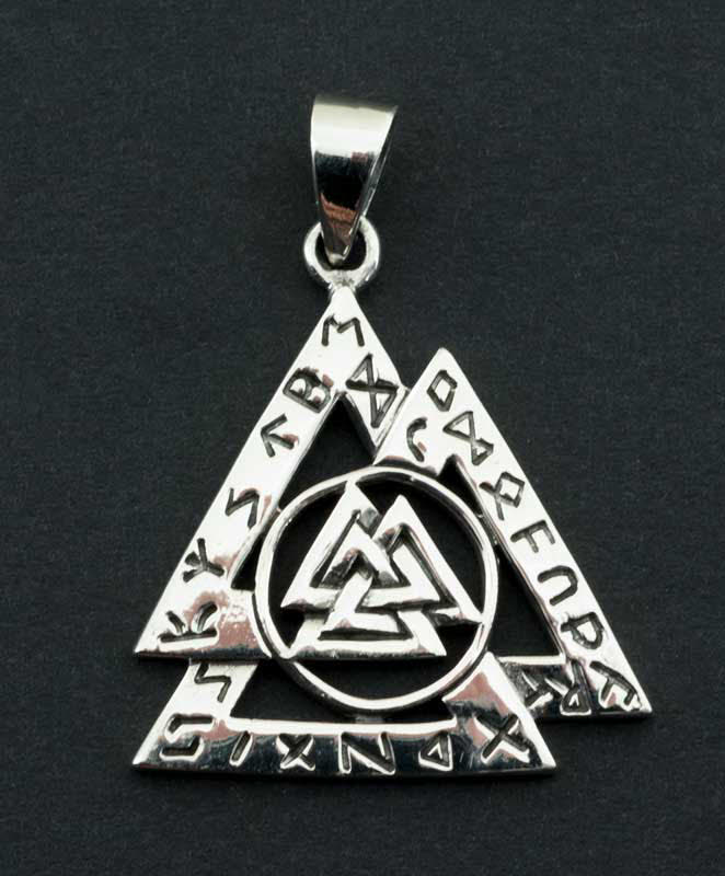 Pendentif Viking Valknut en Argent 925