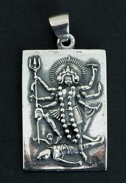 Pendentif Kali en Argent 925 – Artisanat Hindouiste