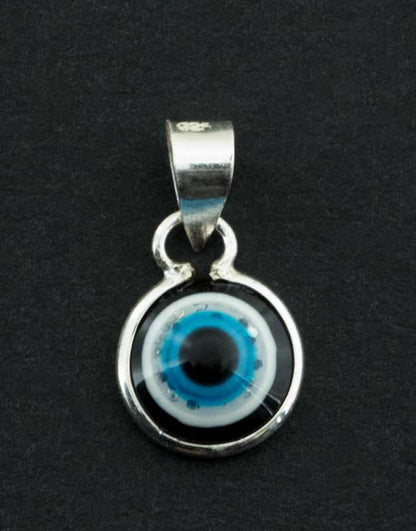 Pendentif Œil Bleu Nazar Boncuk en Argent Massif 925 – Bijou Ethnique Protecteur