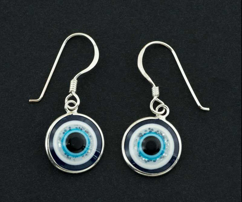 Boucles d’Oreilles Œil Bleu Nazar Boncuk en Argent 925