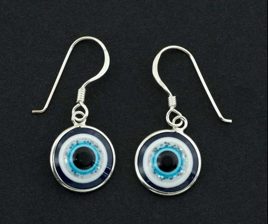 Boucles d’Oreilles Œil Bleu Nazar Boncuk en Argent 925