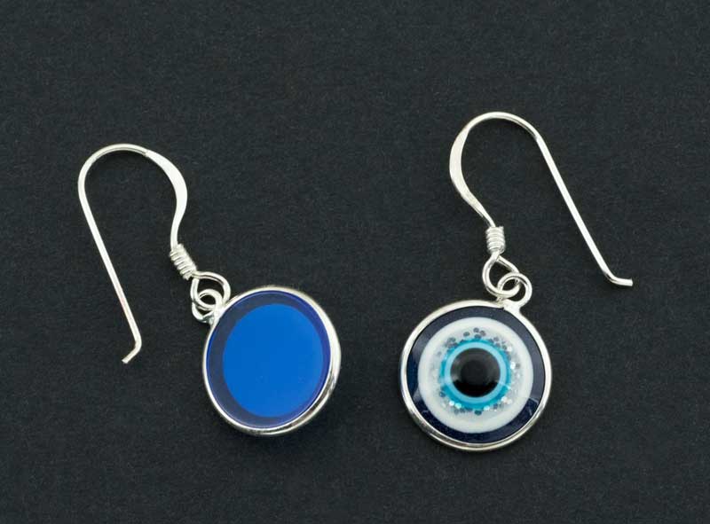 Boucles d’Oreilles Œil Bleu Nazar Boncuk en Argent 925