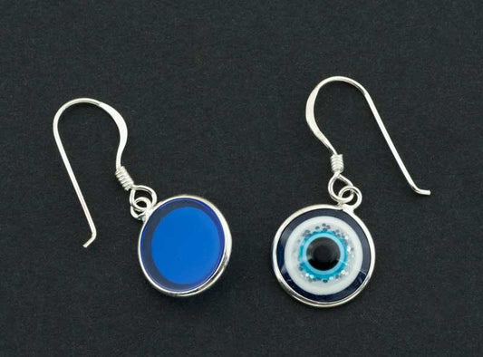 Boucles d’Oreilles Œil Bleu Nazar Boncuk en Argent 925