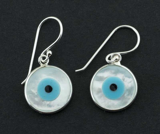 Boucles d’Oreilles Œil Bleu Nazar Boncuk en Argent 925