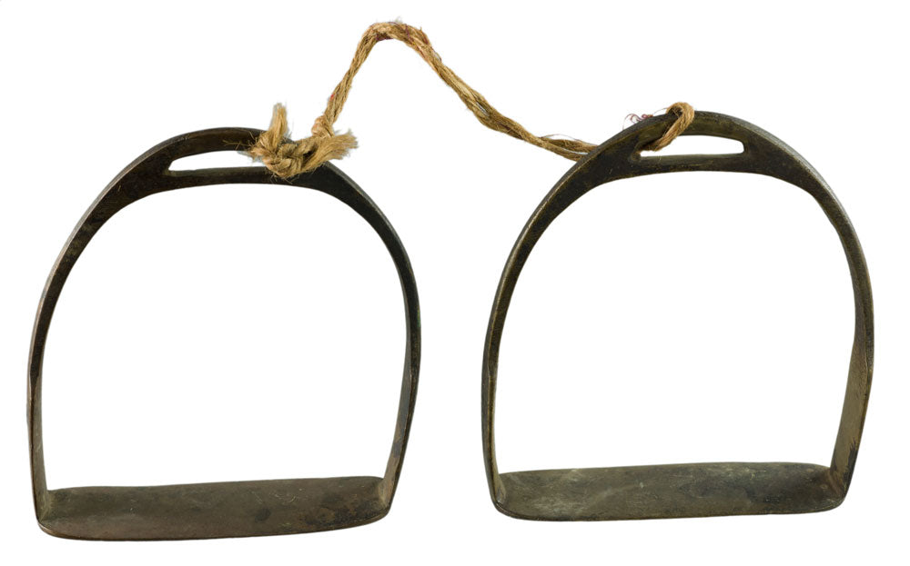 Paire D'Étriers Équestres Anciens en Laiton – Rajasthan Inde
