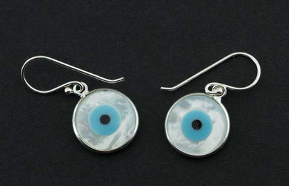 Boucles d’Oreilles Œil Bleu Nazar Boncuk en Argent 925