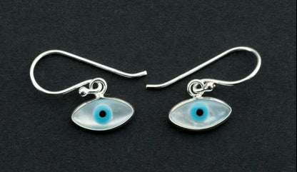 Boucles d’Oreilles Œil Bleu Nazar Boncuk en Argent 925