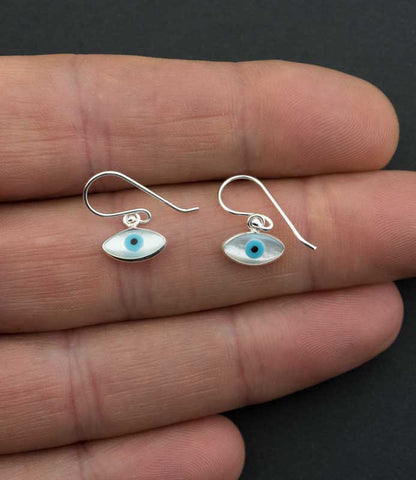 Boucles d’Oreilles Œil Bleu Nazar Boncuk en Argent 925