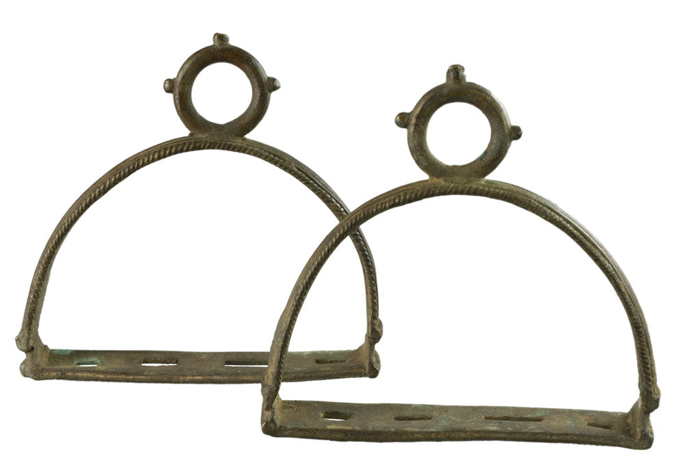 Paire D'Anciens Étriers Équestres du Rajasthan – Bronze Inde