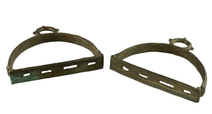 Paire D'Anciens Étriers Équestres du Rajasthan – Bronze Inde
