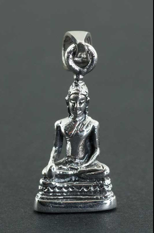 Pendentif Bouddha Shakyamuni Amulette Bouddhiste en Argent 925