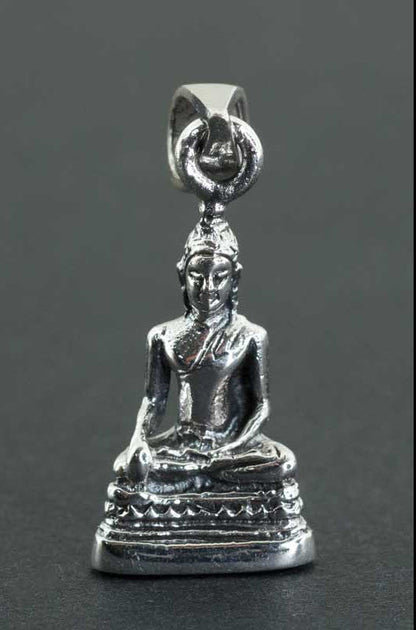Pendentif Bouddha Shakyamuni Amulette Bouddhiste en Argent 925