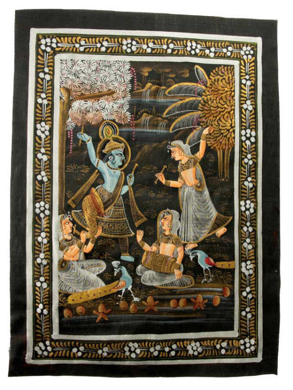 Peinture Moghole Indienne – Radha et Krishna Dansant