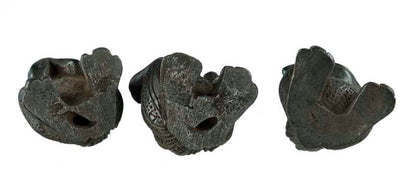 Statuettes Trois Grenouilles de la Sagesse En Laiton Patiné – Artisanat Indien