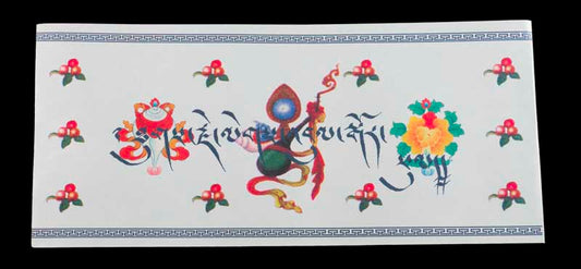 Enveloppe d'Offrande Bouddhiste en Papier Artisanal – Symboles de Bon Augure