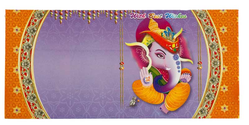 Enveloppe cadeau mariage Ganesh – Enveloppe à offrande en papier artisanal