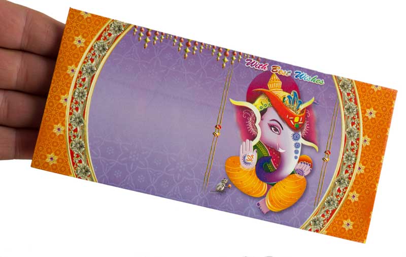 Enveloppe cadeau mariage Ganesh – Enveloppe à offrande en papier artisanal