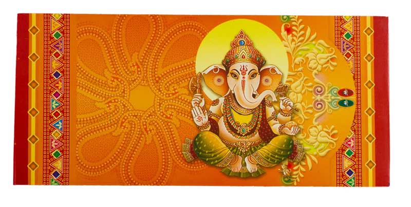 Enveloppe cadeau pour argent mariage Ganesh en papier artisanal recyclé