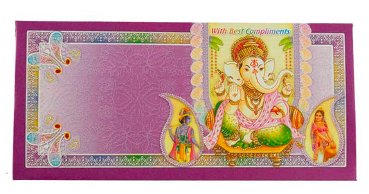 Enveloppe cadeau de mariage Ganesh – Papier artisanal recyclé – Offrande monétaire