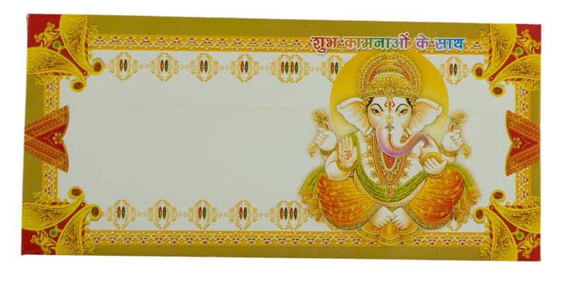 Enveloppe cadeau offrande Ganesh – Papier artisanal recyclé – Mariage et cérémonies