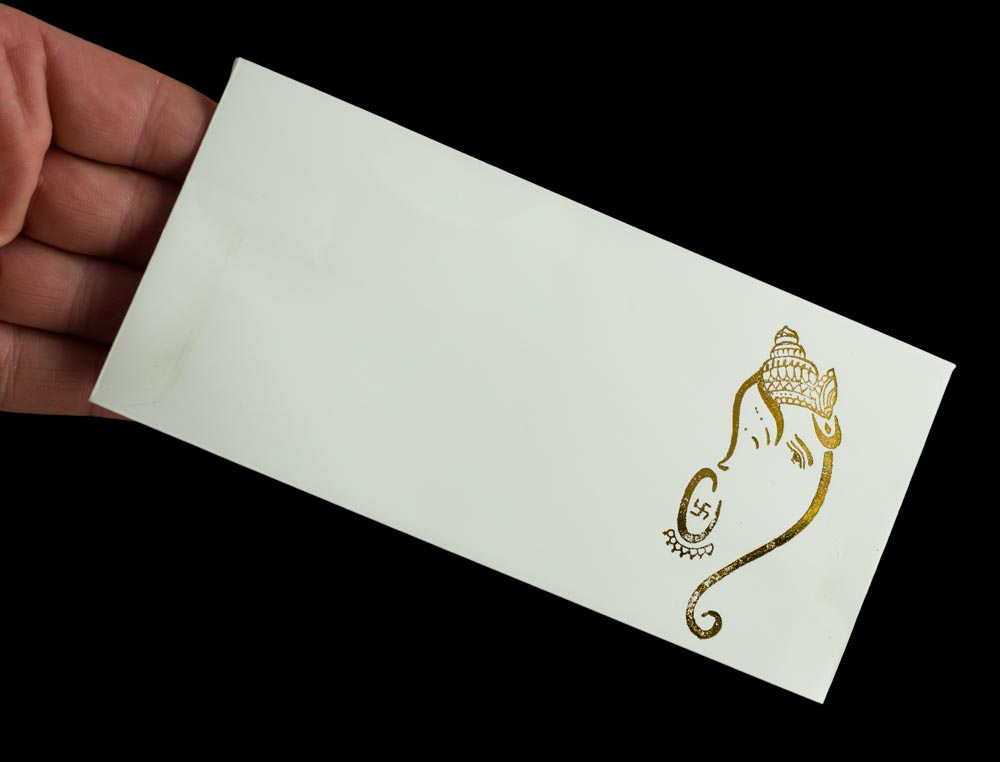 Enveloppe cadeau de mariage – offrande monétaire – symbole Ganesh
