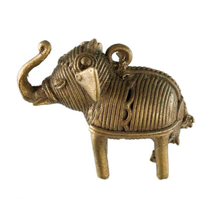 Miniature Éléphant Dhokra – Art Tribal De Bastar Inde