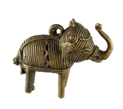 Miniature Éléphant Dhokra – Art Tribal De Bastar Inde