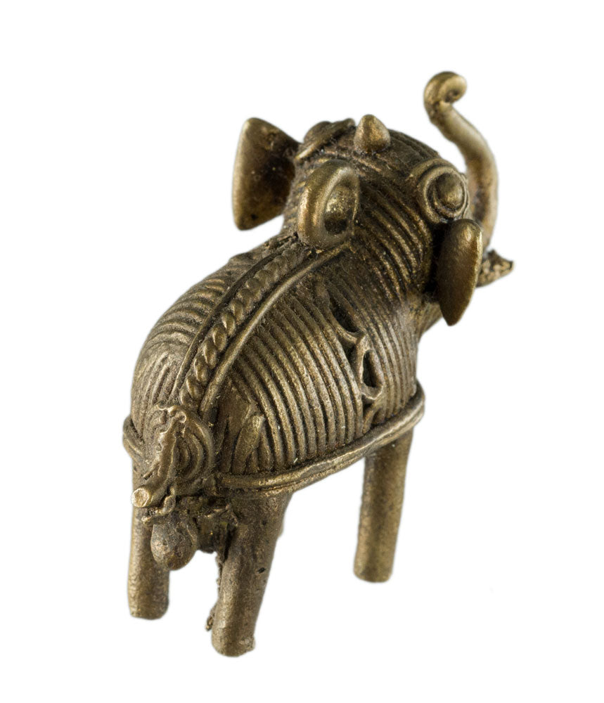 Miniature Éléphant Dhokra – Art Tribal De Bastar Inde