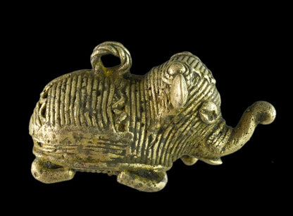 Miniature Éléphant Dhokra – Statuette Artisanale De Bastar Inde