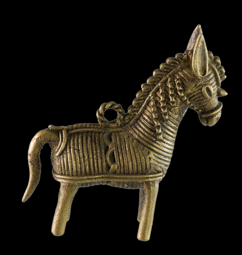 Miniature Cheval Dhokra – Art Tribal De Bastar Orissa Inde