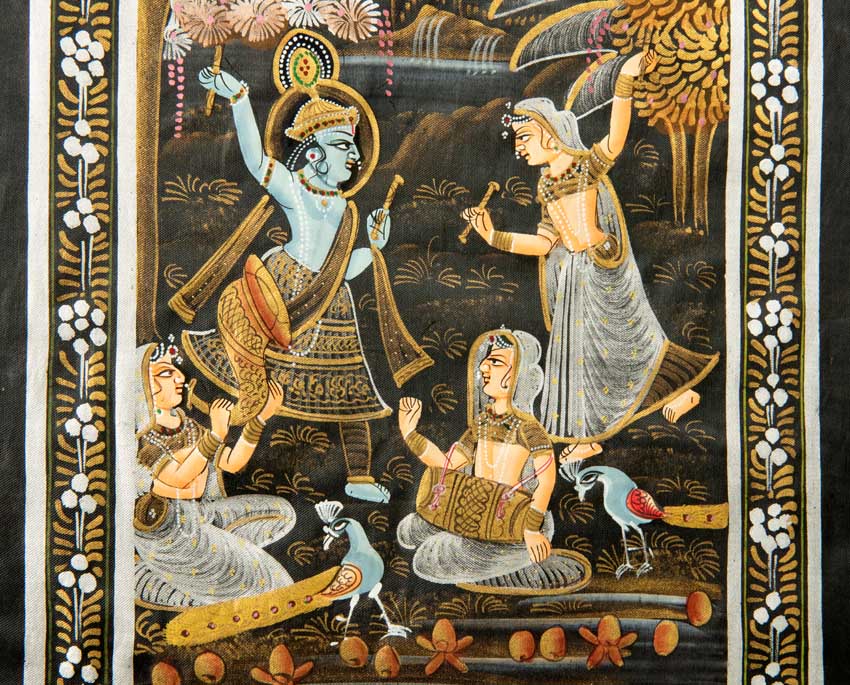 Peinture Moghole Indienne – Radha et Krishna Dansant