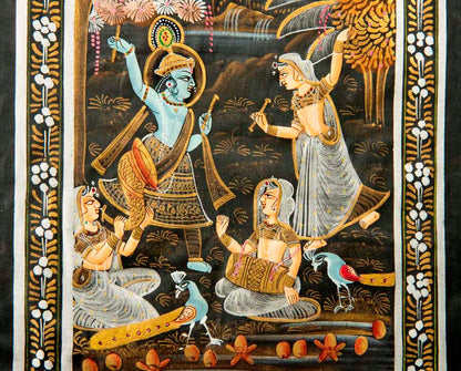 Peinture Moghole Indienne – Radha et Krishna Dansant