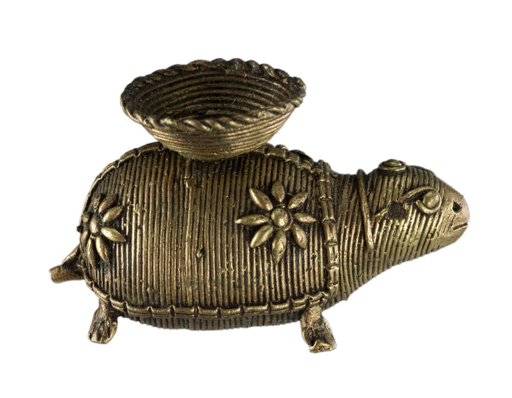 Porte-Encens Tortue En Laiton – Art Tribal Bastar Dhokra Inde